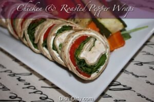 Chicken & Roasted Pepper Wraps by Dish Ditty
