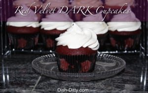 Red Velvet Dark Cupcakes by Dish Ditty