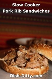 Slow Cooker Pork Rib Sandwiches by Dish Ditty