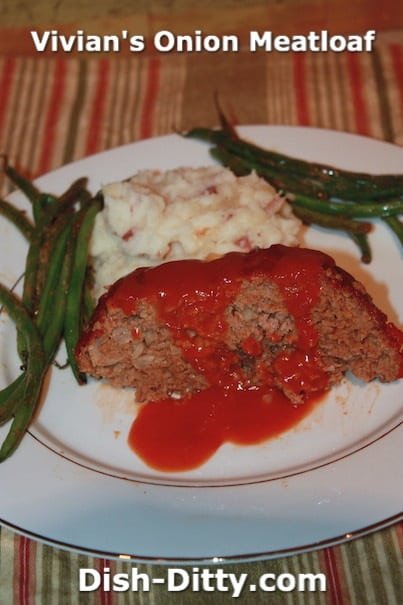Vivian's Onion Meatloaf by Dish Ditty