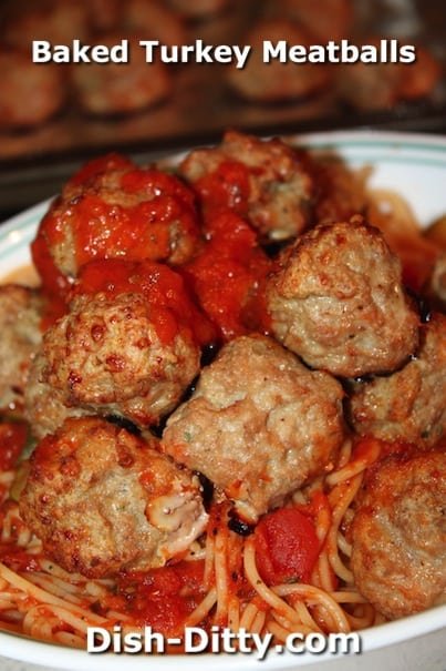 Baked Turkey Meatballs by Dish Ditty Recipes
