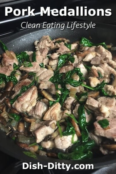 Pork Medallions with Spinach & Mushrooms by Dish Ditty Recipes