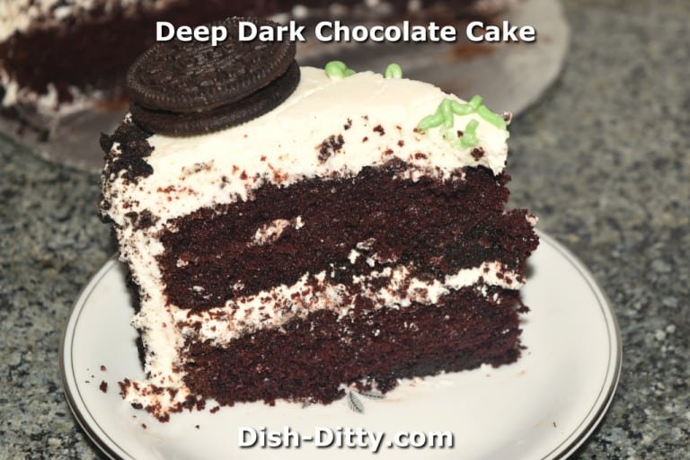 Deep Dark Chocolate Cake by Dish Ditty Recipes