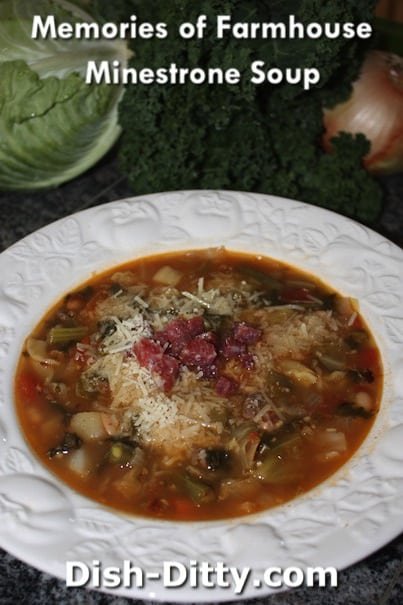 Memories of Farmhouse Minestrone Soup Recipe by Dish Ditty Recipes