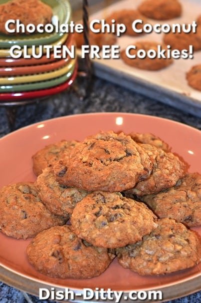 Chocolate Chip Coconut Gluten Free Cookies Recipe by Dish Ditty Recipes