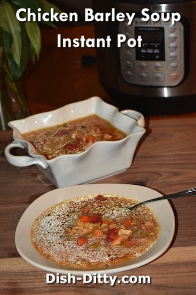 Chicken Barley Soup Instant Pot Recipe by Dish Ditty Recipes