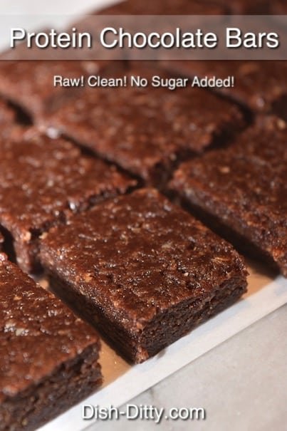 Healthy Raw Protein Chocolate Bars Recipe by Dish Ditty Recipes